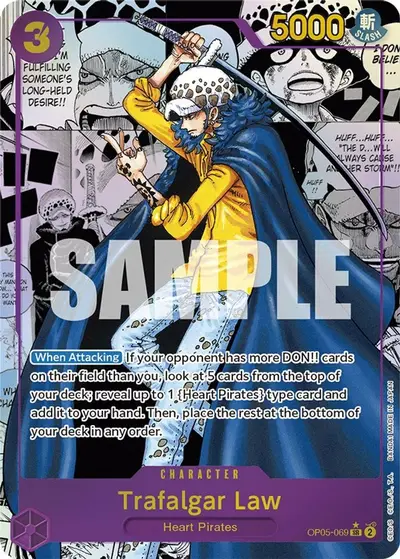 Trafalgar Law 069 Alternate Art Manga OP05-069 One Piece card