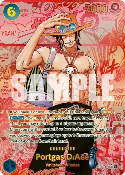 Portgas D. Ace 119 Red Manga Alternate Art OP13-119 One Piece card
