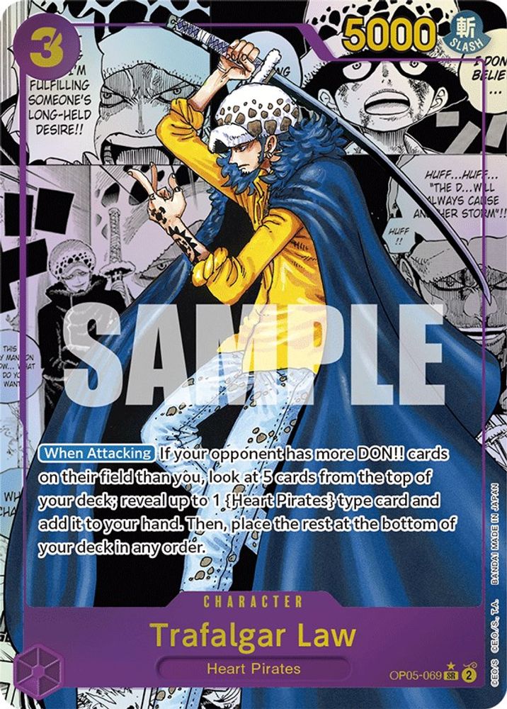 Trafalgar Law 069 Alternate Art Manga OP05-069 One Piece card
